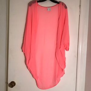 Pink long cardigan/kimono